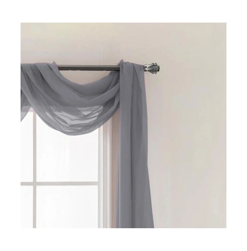 Olivia Gray Celine Decorative Sheer Curtain Scarf - 55" x 216" - Charcoal