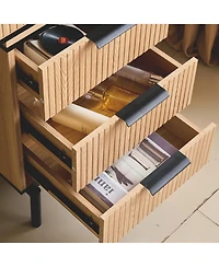 Boyel Living Vanity Desk with Mirror and Lights, 5 Drawers and Storage Shelves, Adjustable Brightness Makeup Table Set