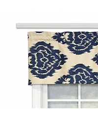 Rlf Home 100% Cotton High Quality Flame Tailored Window Valance with 1.5" Rod Pocket 50" W X 12" L Navy