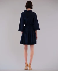 julia jordan Women's Waist Tie Poplin Short Dress