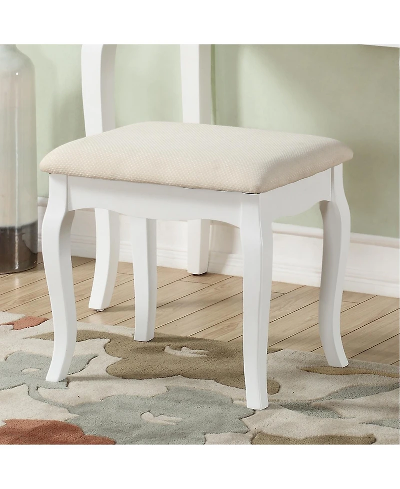 Streamdale Ashley Wood Make-Up Vanity Table and Stool Set, White