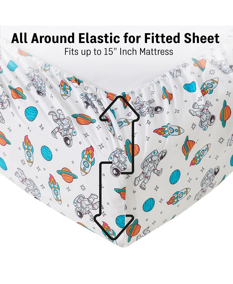 Hlc.me Printed Kids Bed Sheets - Multi Piece - Patterned Bed Sheet Set - Wrinkle Resistant & Ultra Soft