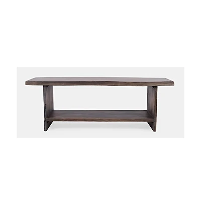 Jofran Cooper Modern Live Edge 52" Solid Wood Storage Bench
