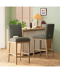 Streamdale Furniture Streamdale Modern Upholstered Bar Stools with Wooden Legs