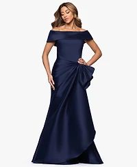 Xscape Women's Mikado Off-The-Shoulder Ruffle Ball Gown