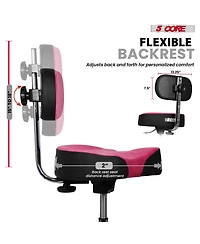 5 Core Drum Throne w Backrest 4" Padded Stool Airlift 25" Adjustable Drummer 441Lb Capacity