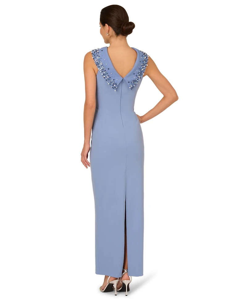 Adrianna Papell Women's Embellished Roll Neck Gown