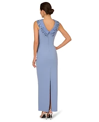 Adrianna Papell Women's Embellished Roll Neck Gown