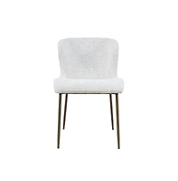 Jofran Upholstered Dining Chair with Performance Fabric and Antique Brass Legs-Set of 2