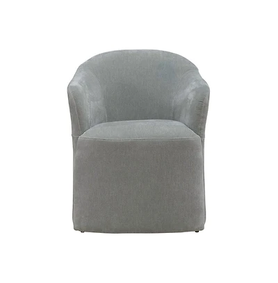 Accent Dining Chair with Castors - Squared Arm