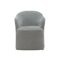 Accent Dining Chair with Castors - Squared Arm