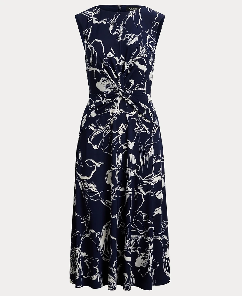 Lauren Ralph Women's Floral Twist-Front Jersey Dress