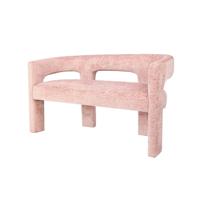 Jofran Gwen Modern Luxury Jacquard Fabric Upholstered Sculpture Bench