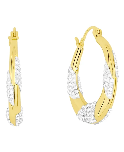 And Now This Crystal Twisted Hoop Earrings