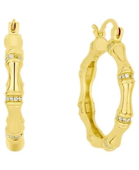 And Now This Cubic Zirconia 18k Gold Plated Brass Hoop Earrings, Macy's Exclusive