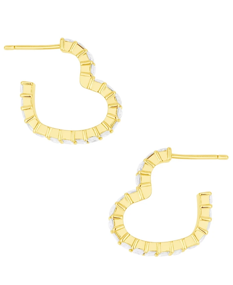 And Now This 18k Gold Plated Brass Heart Hoop Earrings, Macy's Exclusive