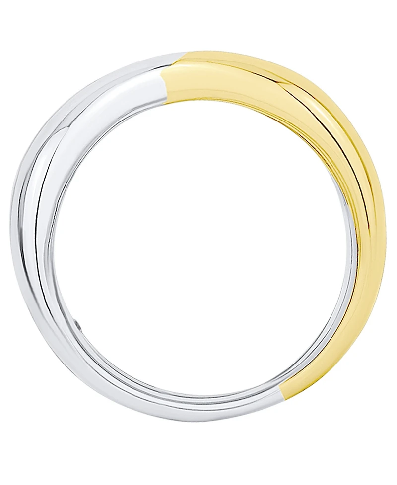 and Now This Two-Tone Silver-Plated 18k Gold-Plated Brass X Ring, Macy's Exclusive