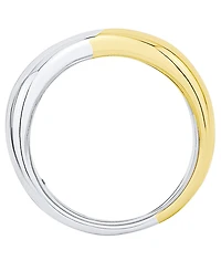 and Now This Two-Tone Silver-Plated 18k Gold-Plated Brass X Ring, Macy's Exclusive
