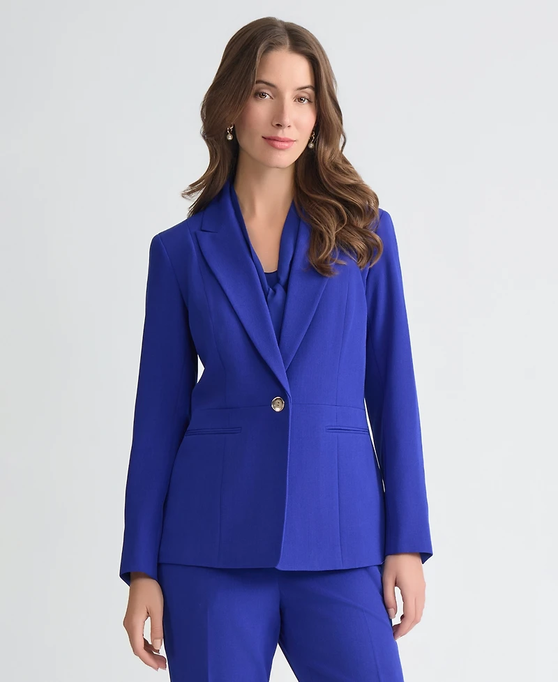 Kasper Women's Stretch Crepe Peak-Lapel Blazer, Regular & Petite
