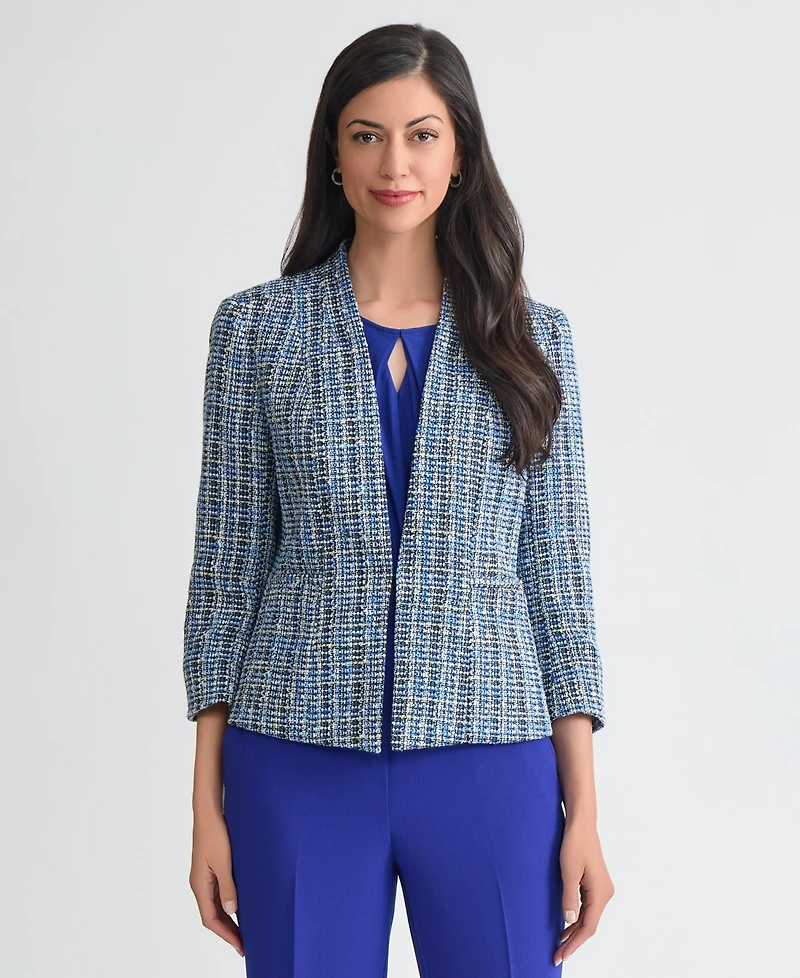 Kasper Women's Tweed Open-Front Cardigan Jacket, Regular & Petite