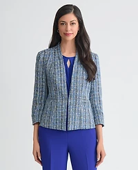 Kasper Women's Tweed Open-Front Cardigan Jacket, Regular & Petite