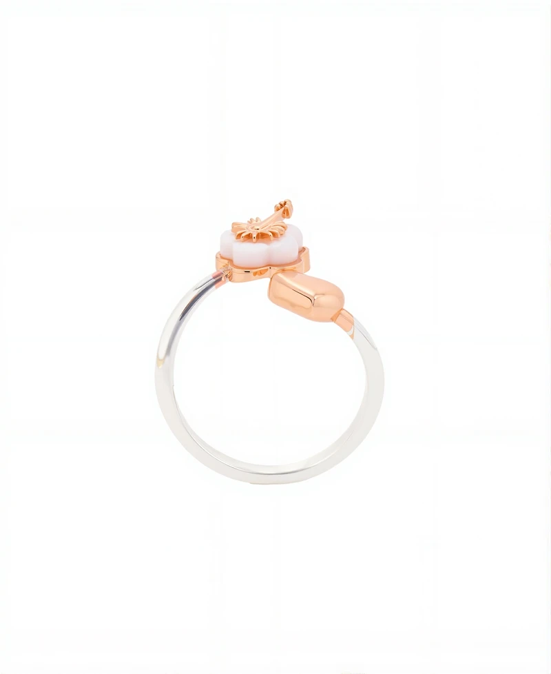 Disney Lilo Stitch Rose Gold Heart Bypass Ring