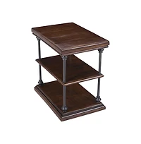 Jofran Larson Modern Industrial Solid Wood Chairside End Table with Storage