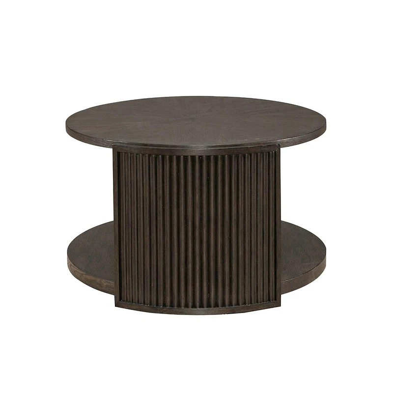 Liberty Furniture City View Oval Cocktail Table for Living Room- Coffee Bean Oak Wood