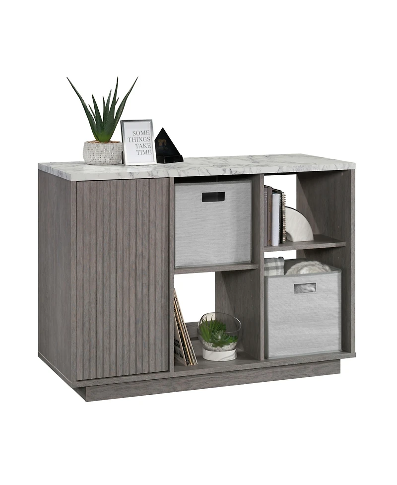 Lovmor Modern Gray Storage Solution with 2 Adjustable Shelves for Living Room Guest Room and Entryway