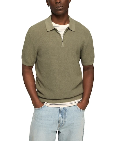 Lucky Brand's Men's Quarter-Zip Polo Sweater