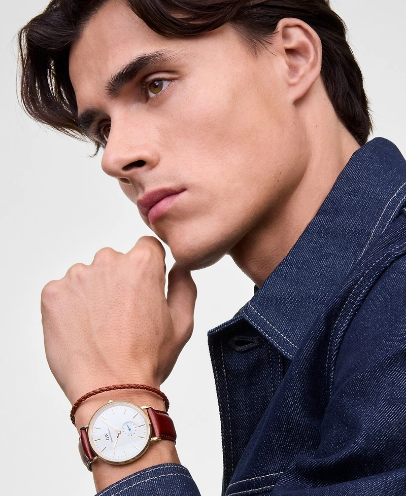 Daniel Wellington Men's Analog Brown Leather Watch