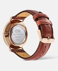 Daniel Wellington Men's Analog Brown Leather Watch, 40mm