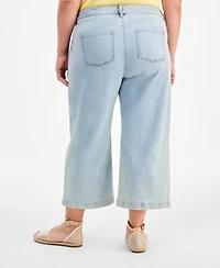 Style & Co Plus Wide-Leg Cropped Jeans, Exclusively at Macy's