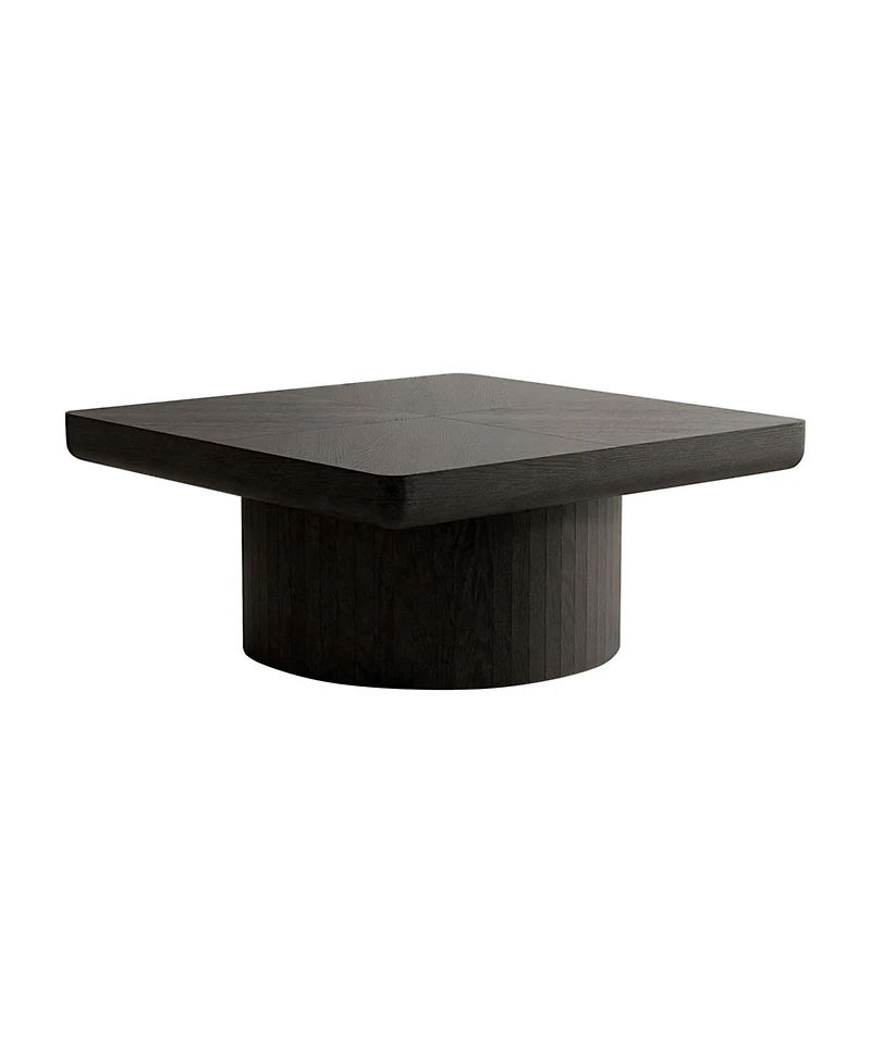 Streamdale Furniture Streamdale Modern Black Wood Veneer Coffee Table with Parquet Pattern