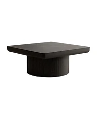 Streamdale Furniture Streamdale Modern Black Wood Veneer Coffee Table with Parquet Pattern