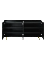 Streamdale Furniture Modern Luxe Shoe & Tv Cabinet with Gold Doors