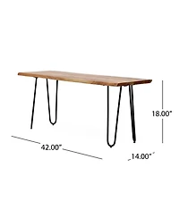 Streamdale Furniture Modern Industrial Acacia Wood Dining Bench