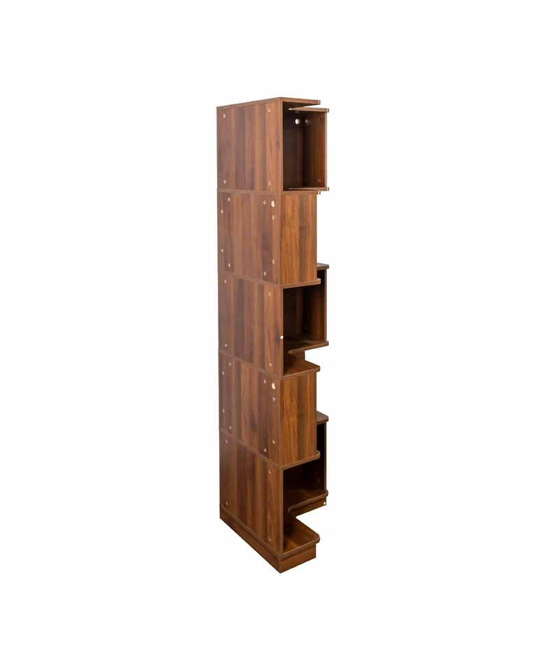 Streamdale Furniture Streamdale 5-Tier Corner Bookshelf with Led Lights