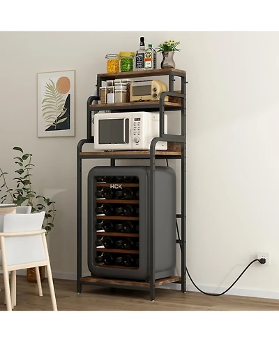 Streamdale Furniture Vintage 4-Tier Mini Fridge Stand with Storage