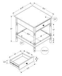 Lovmor Accent Table, 2 Tier, End, Side Table, Square, Nightstand, Bedroom, Lamp, Brown Veneer, Traditional
