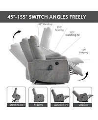 Streamdale Furniture Chenille Power Lift Recliner Chair with Massage & Heat