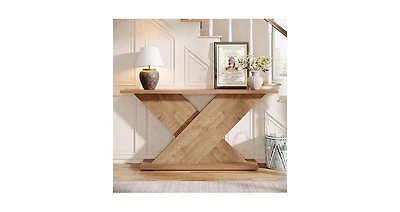 Tribesigns 63" Console Table, Farmhouse Wooden Couch Table Behind Sofa with Storage, Long Entryway Sofa Station