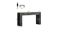 Tribesigns 59-Inch Long Wooden Console Sofa Table Behind The Couch with Vertical Slat Legs for Entrance