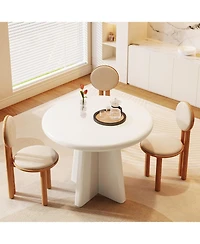 Tribesignsfor 31.5-Inch Wood Sturdy Base, Modern Dinner Furniture Round Dining Table