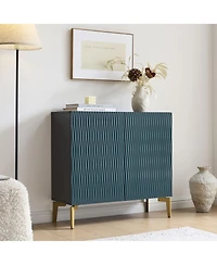 Kings Brand Furniture George Console Table for Entryway, Wood Sofa Table, Elegant Hallway Tables (Black Frame, White Door)