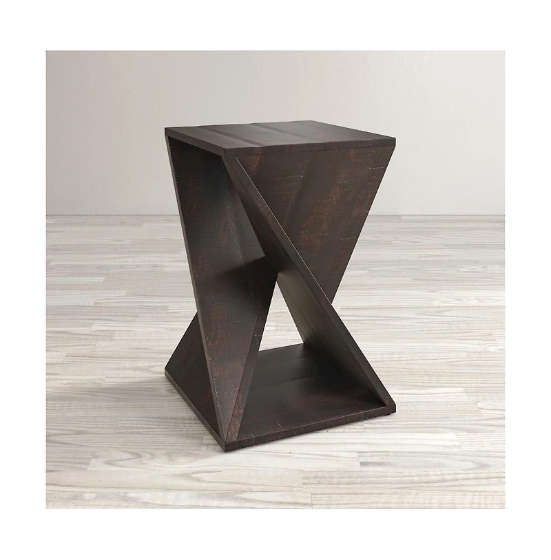 Jofran Global Archive Solid Mango Hardwood Modern Angled Jasper Table