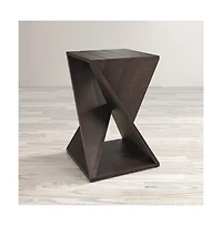 Jofran Global Archive Solid Mango Hardwood Modern Angled Jasper Table