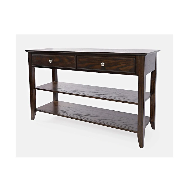 Jofran Modern Espresso Traditional 48" Sofa Console Table with Two Drawers