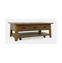 Jofran Rustic Farmhouse Solid Wood 50" Coffee Table