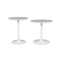 Jofran Camille Solid Marble and Iron Modern Luxury Accent Tables (Set of 2